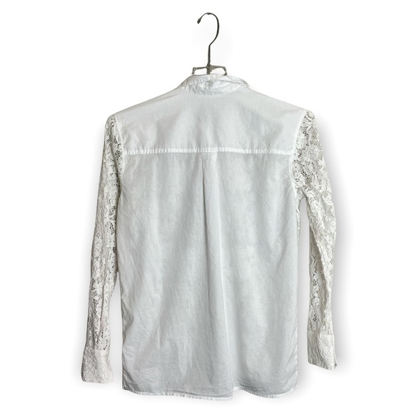 ATM Anthony Thomas Melillo Floral Lace Sheer Panel shirt button up size XS - Picture 9 of 11